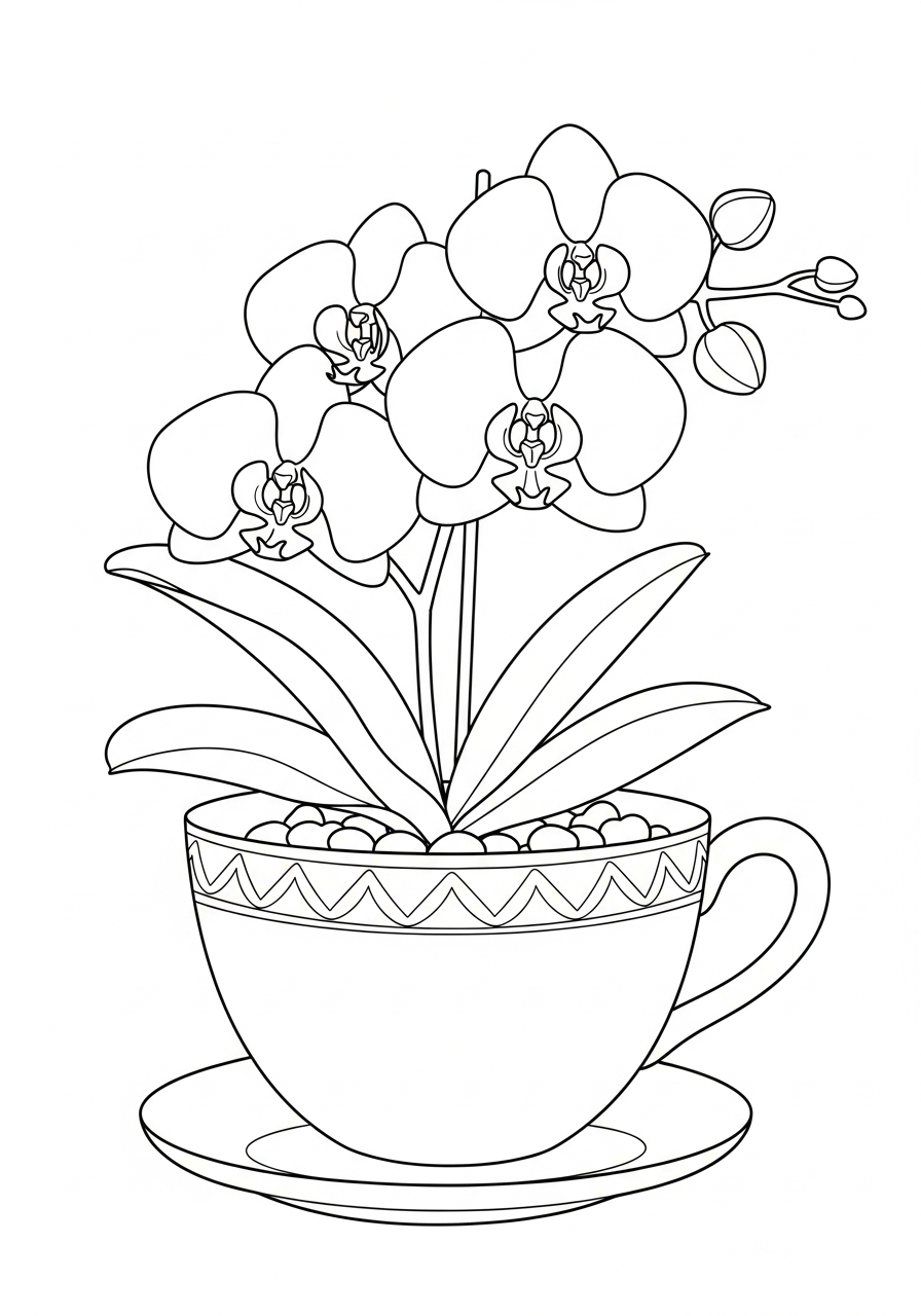 orchidea immagini da colorare per bambini