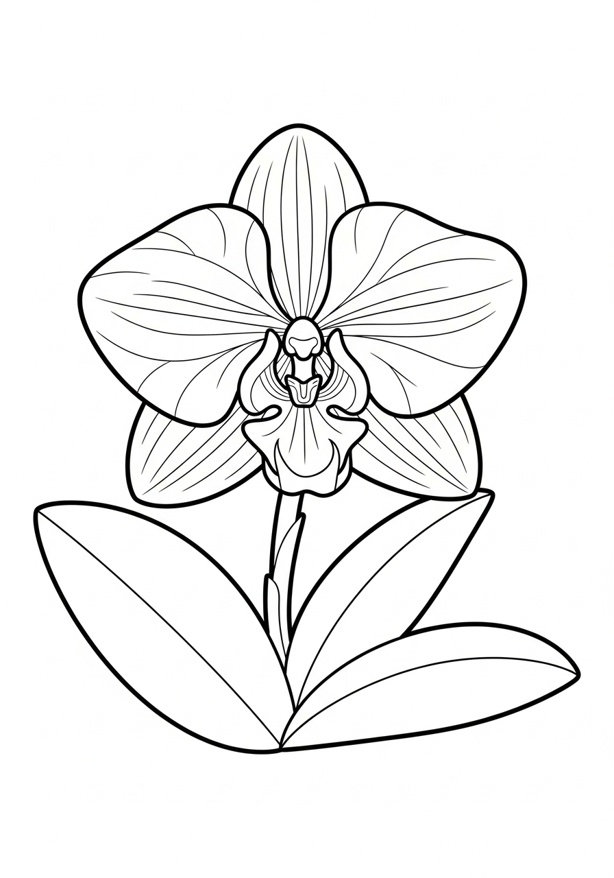 immagine di orchidea da colorare