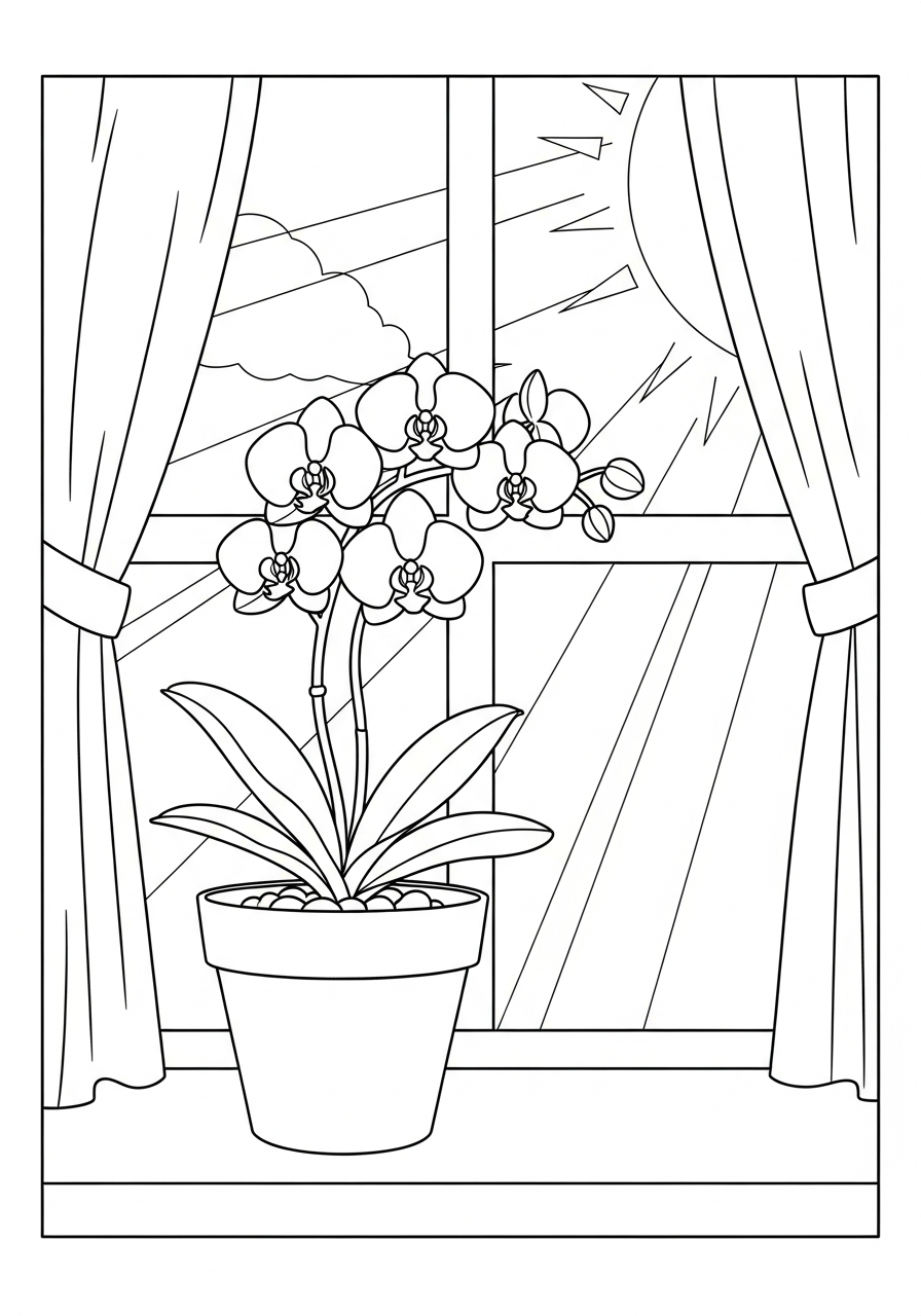 disegni orchidea da colorare e stampare