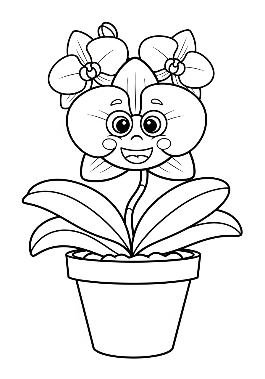 immagini di orchidea da colorare per bambini