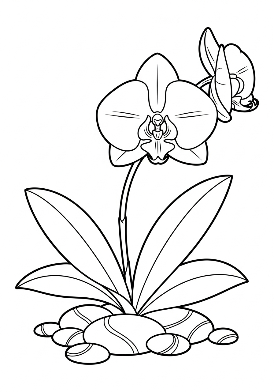 orchidea immagini da colorare per bambini 1