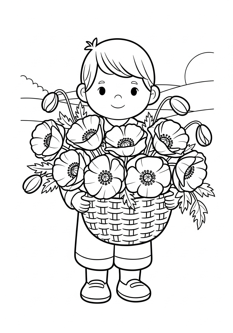 immagine papavero da colorare