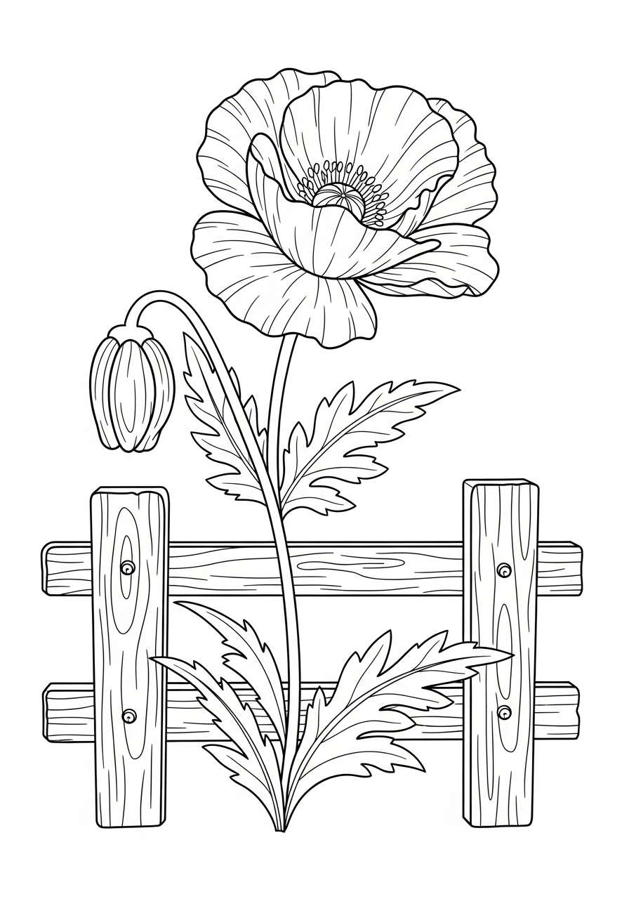 disegni di papavero da colorare e stampare gratis