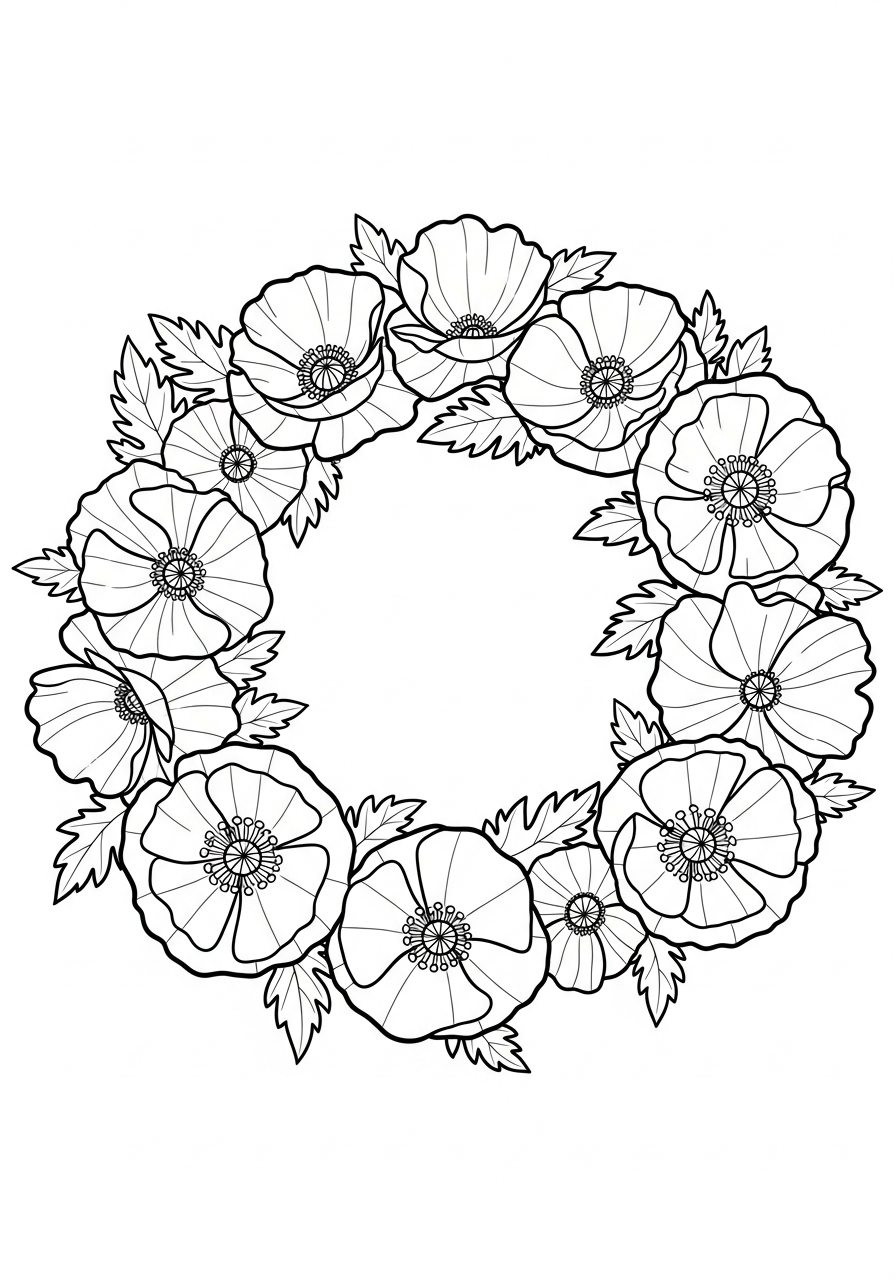 papavero da stampare e colorare gratis