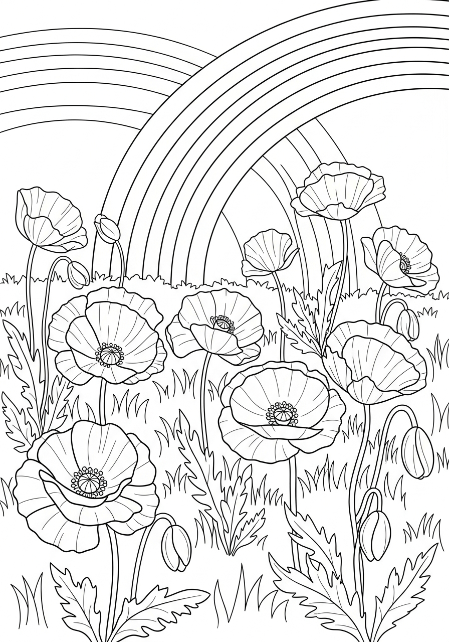 disegni da colorare papavero da stampare