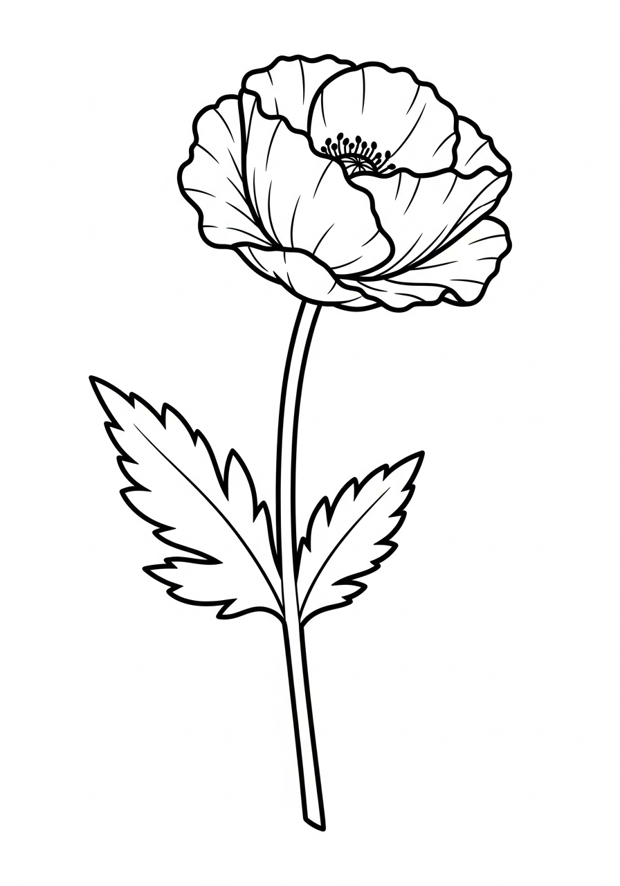 disegni di papavero da colorare da stampare