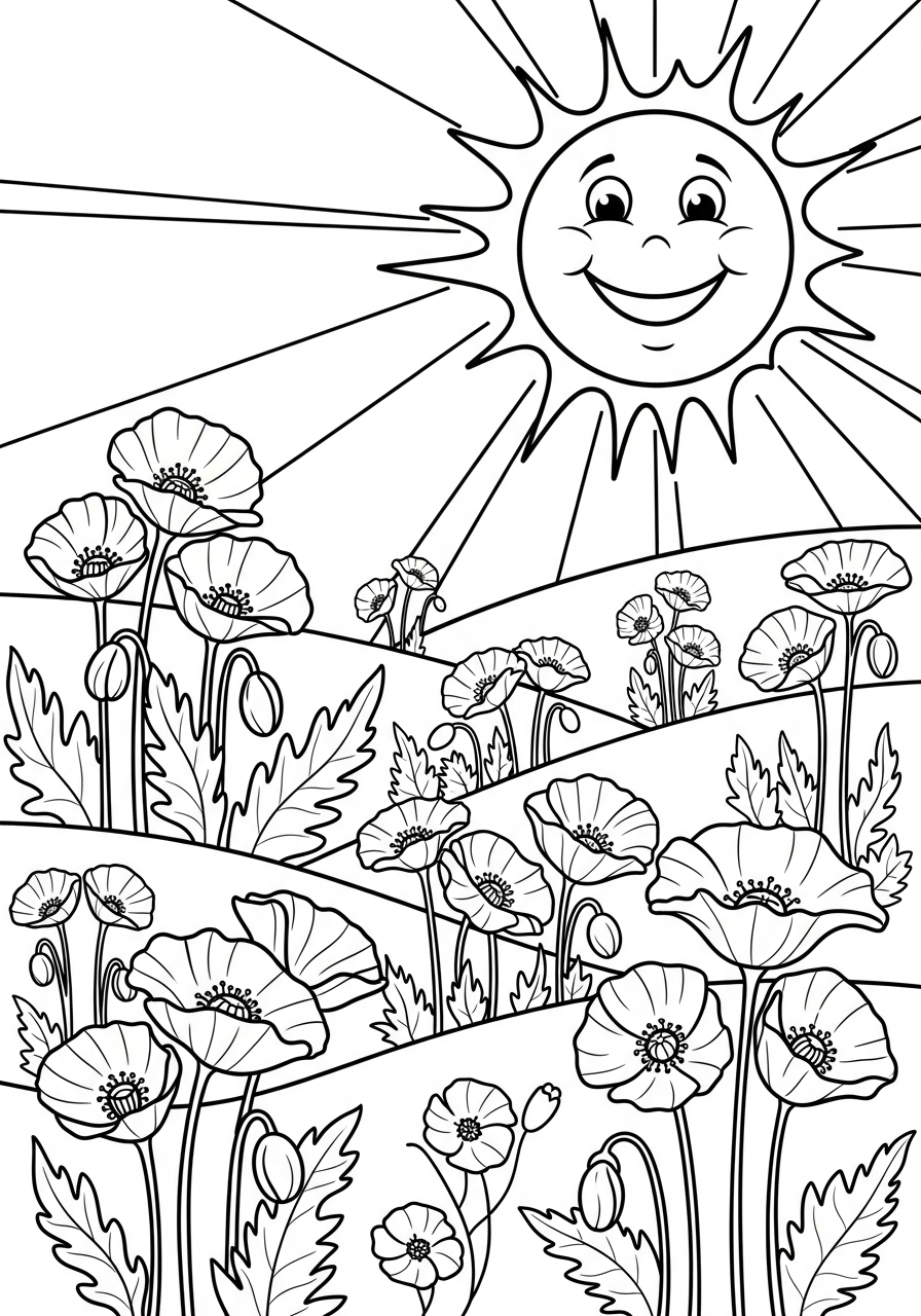 disegni da stampare e colorare papavero