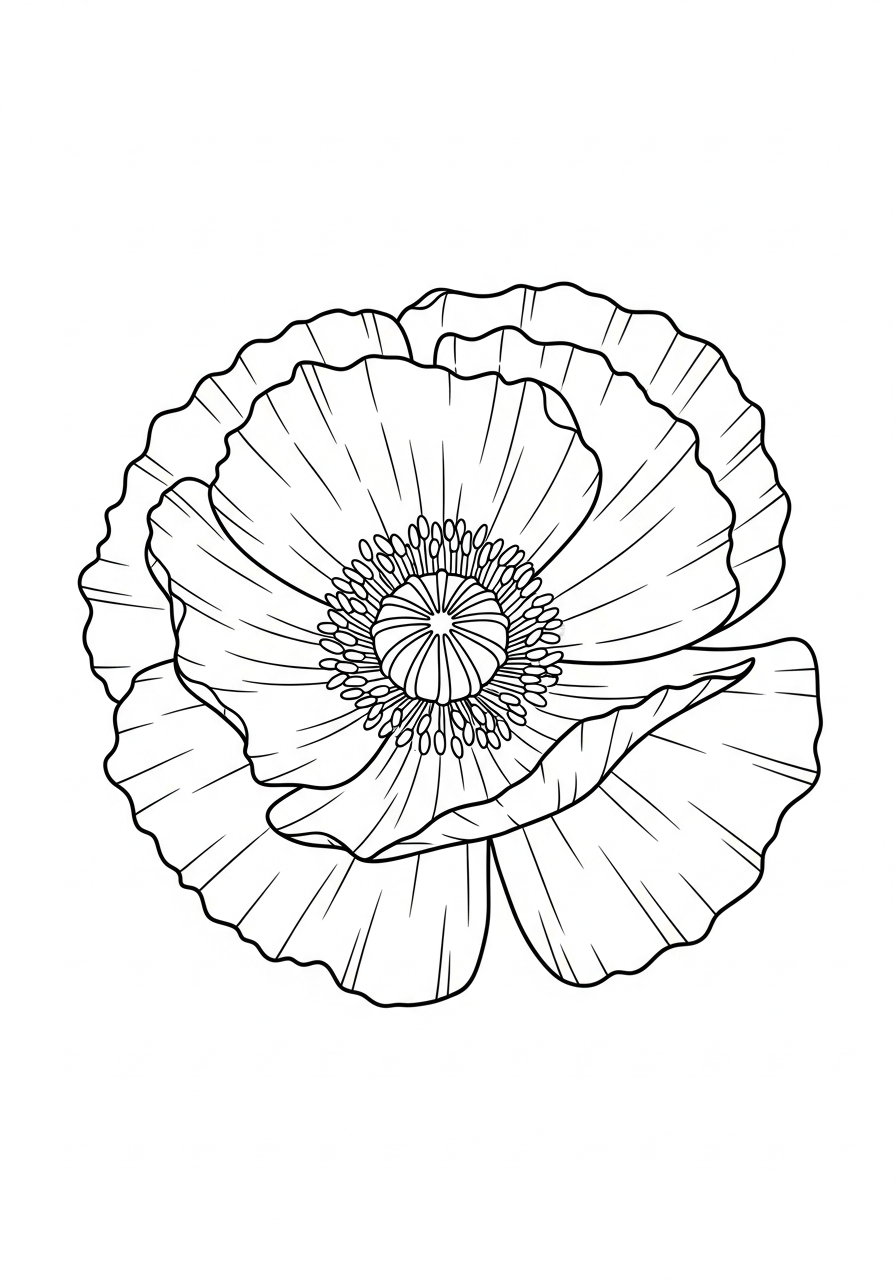 disegni papavero da colorare per bambini