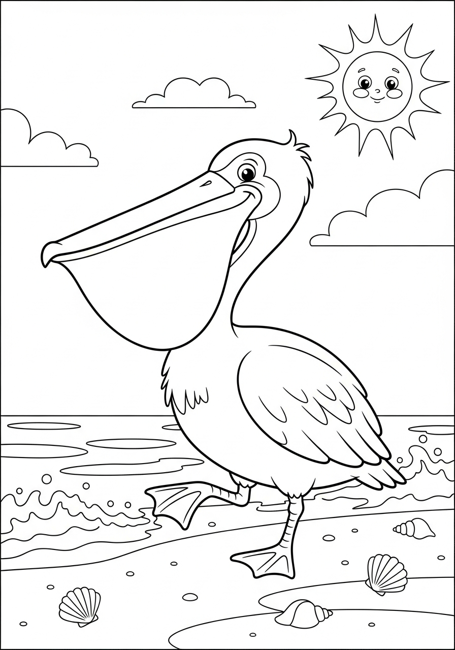 disegno di pellicano da stampare e colorare