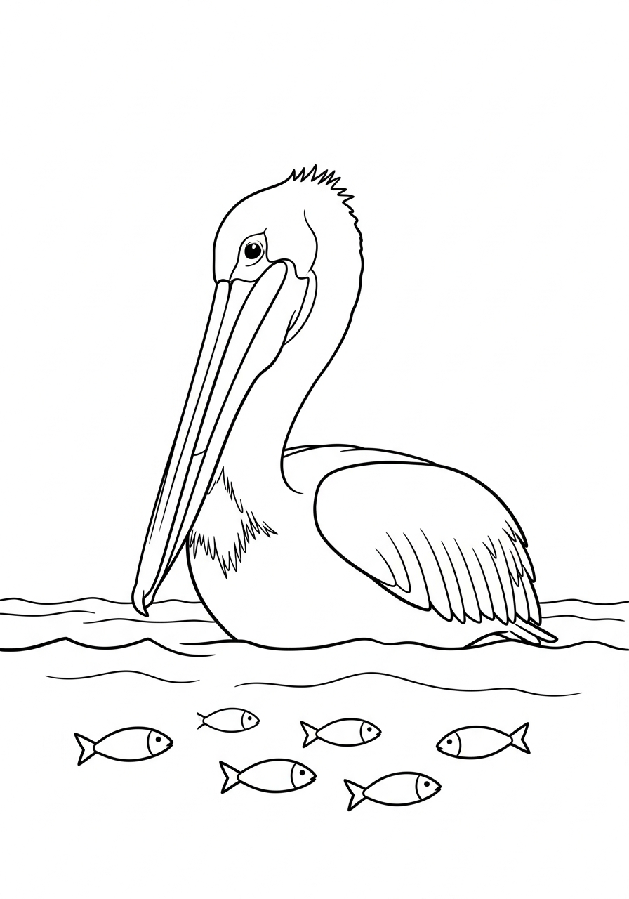 disegno pellicano da colorare e stampare