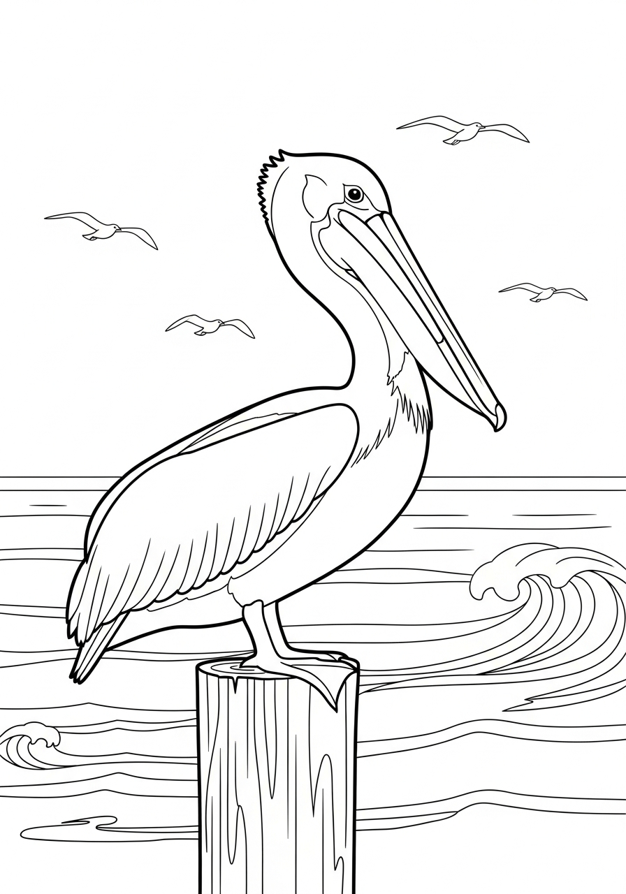 disegni da colorare gratis pellicano 1