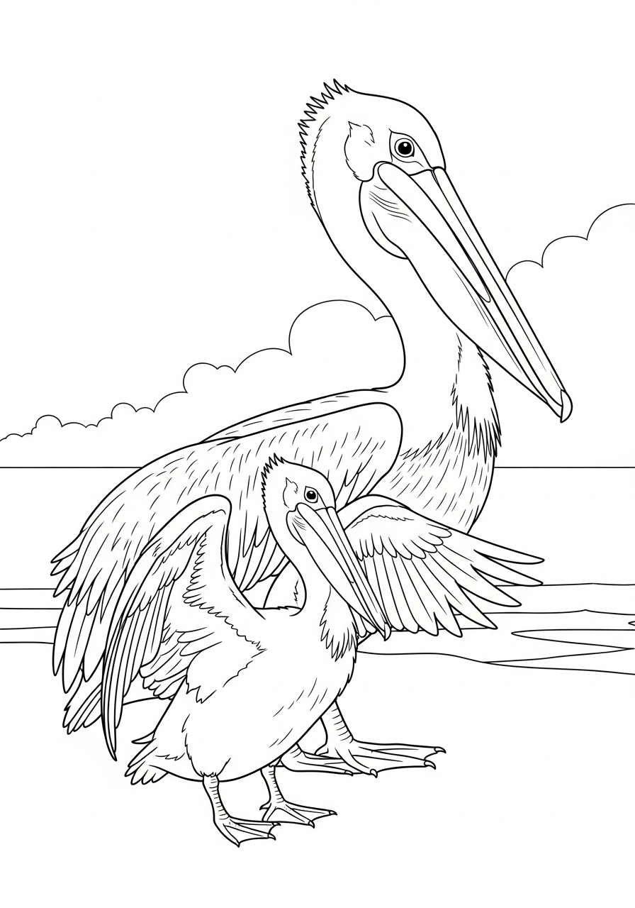 immagini da colorare di pellicano