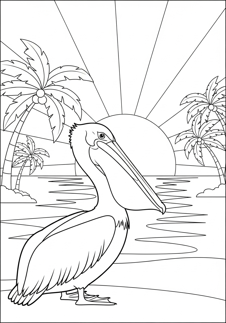 disegni da colorare gratis pellicano