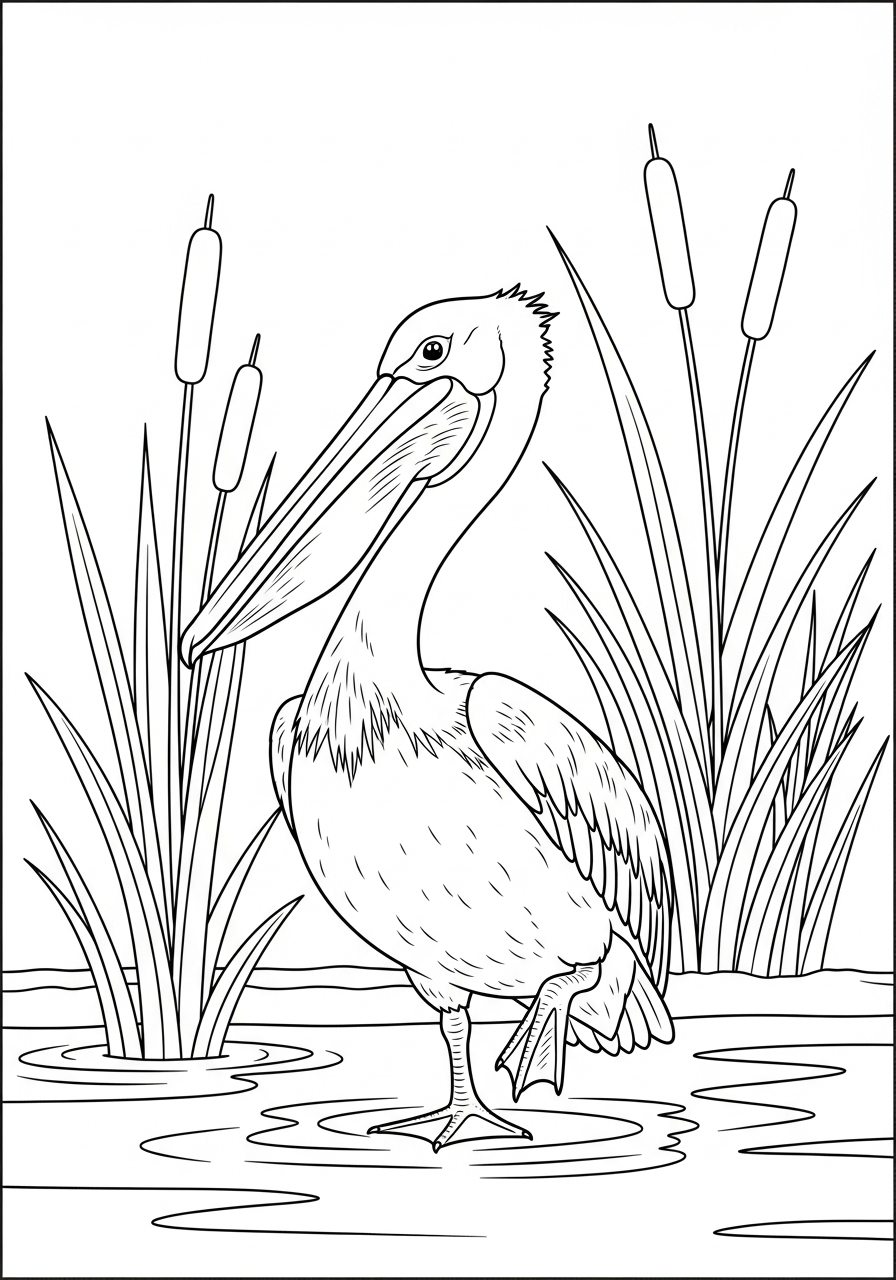 disegni di pellicano da colorare da stampare