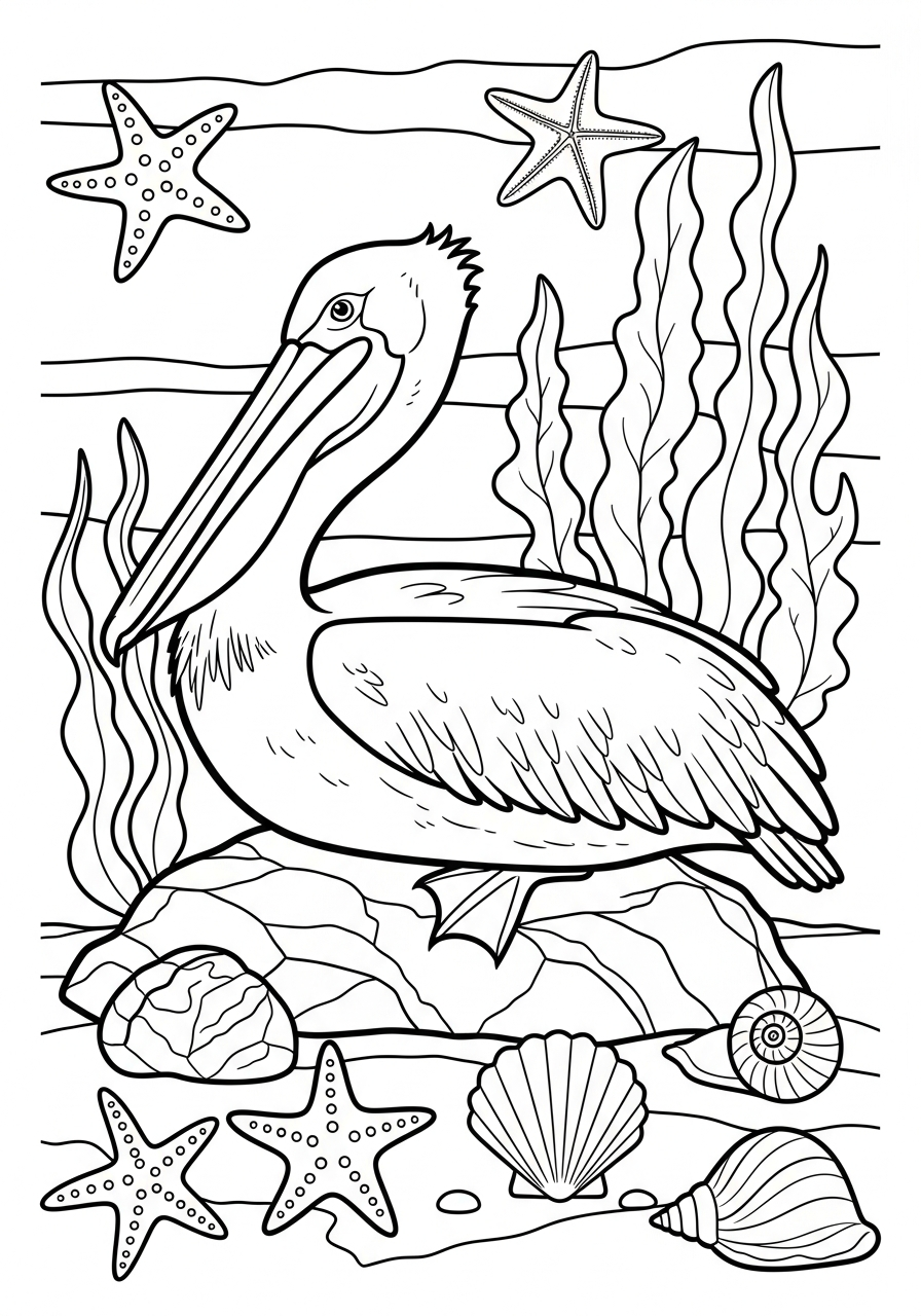 disegni pellicano facili da colorare 1