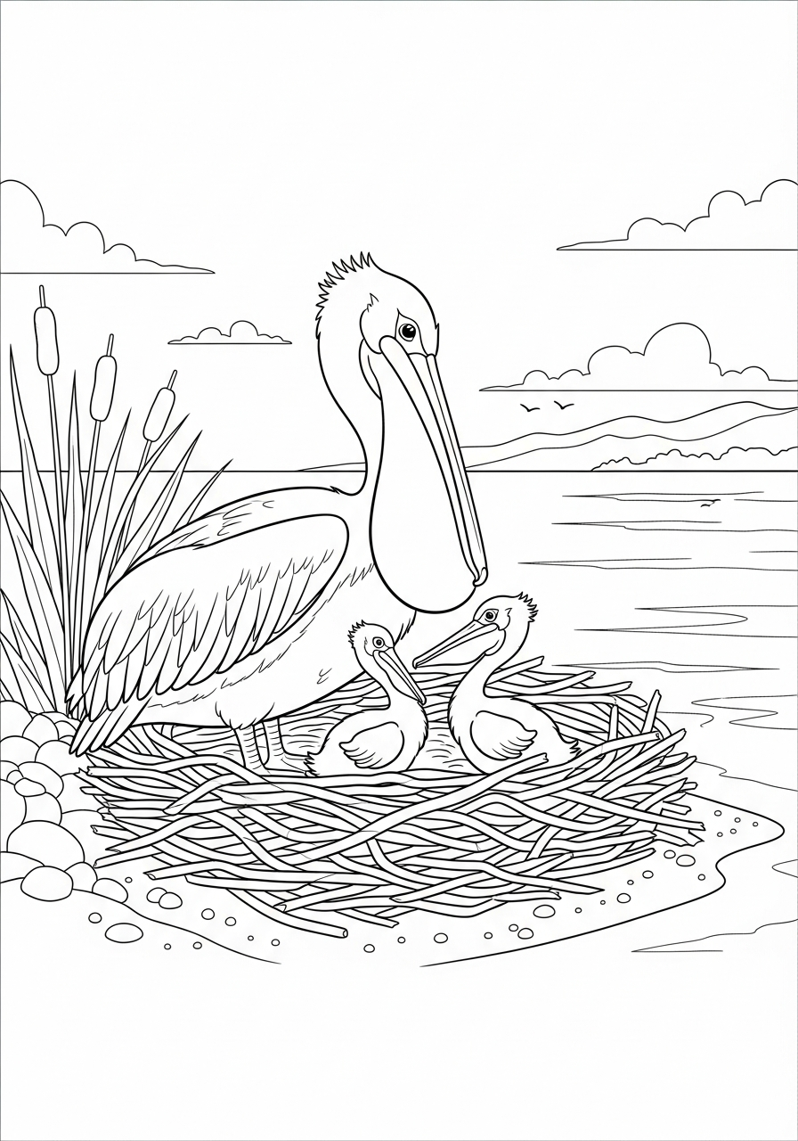 da colorare pellicano disegno facile bambini