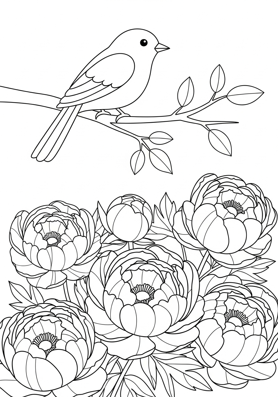 Peonia 12 immagine da colorare peonia 1