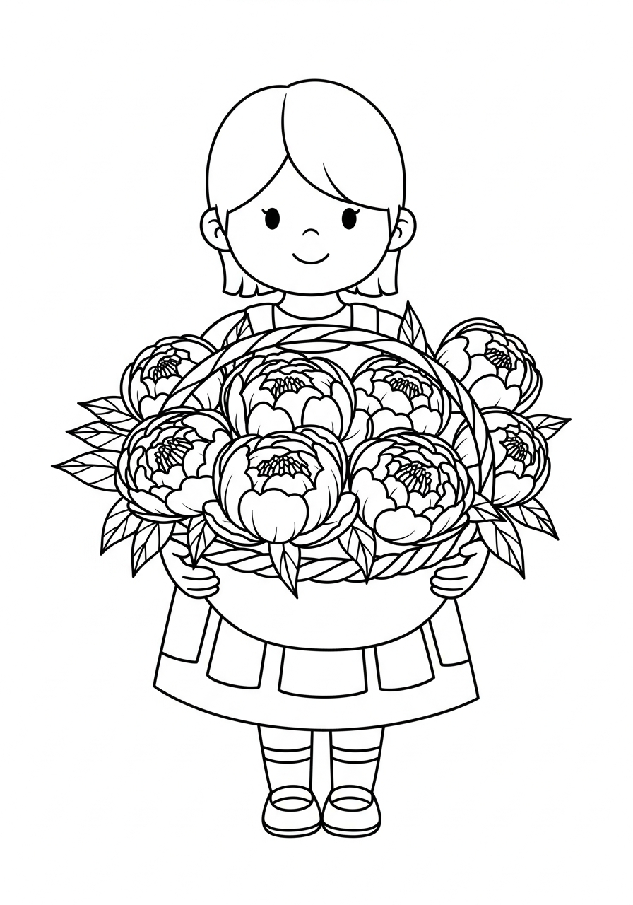 Peonia 11 disegni da colorare gratis per bambini di peonia