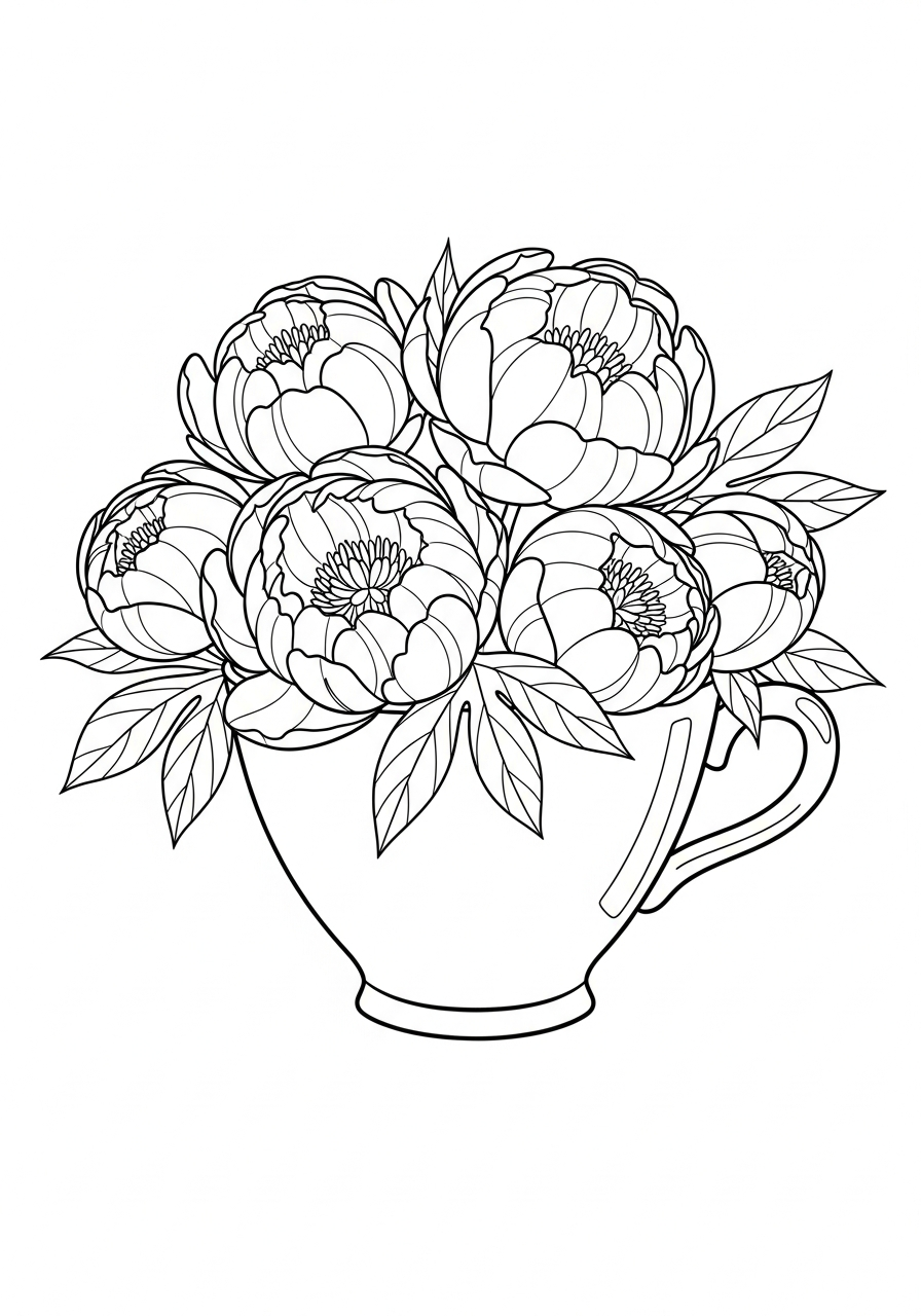 Peonia 9 peonia da colorare