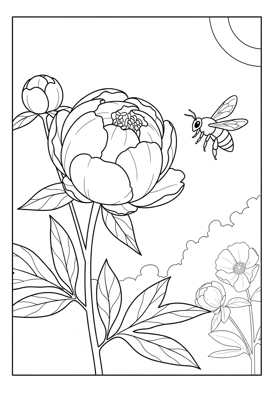 Peonia 7 disegni da colorare peonia