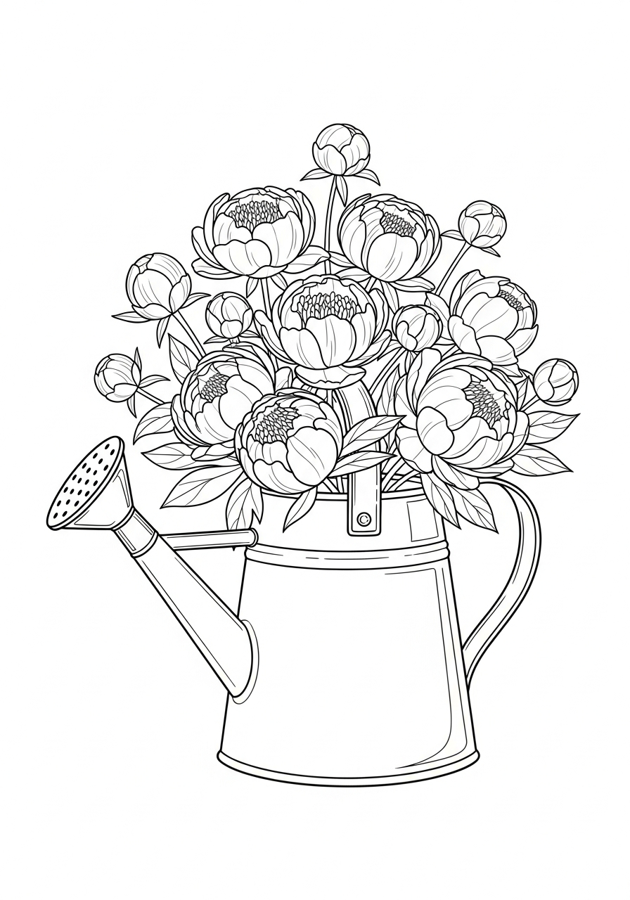 Peonia 5 peonia da colorare a4