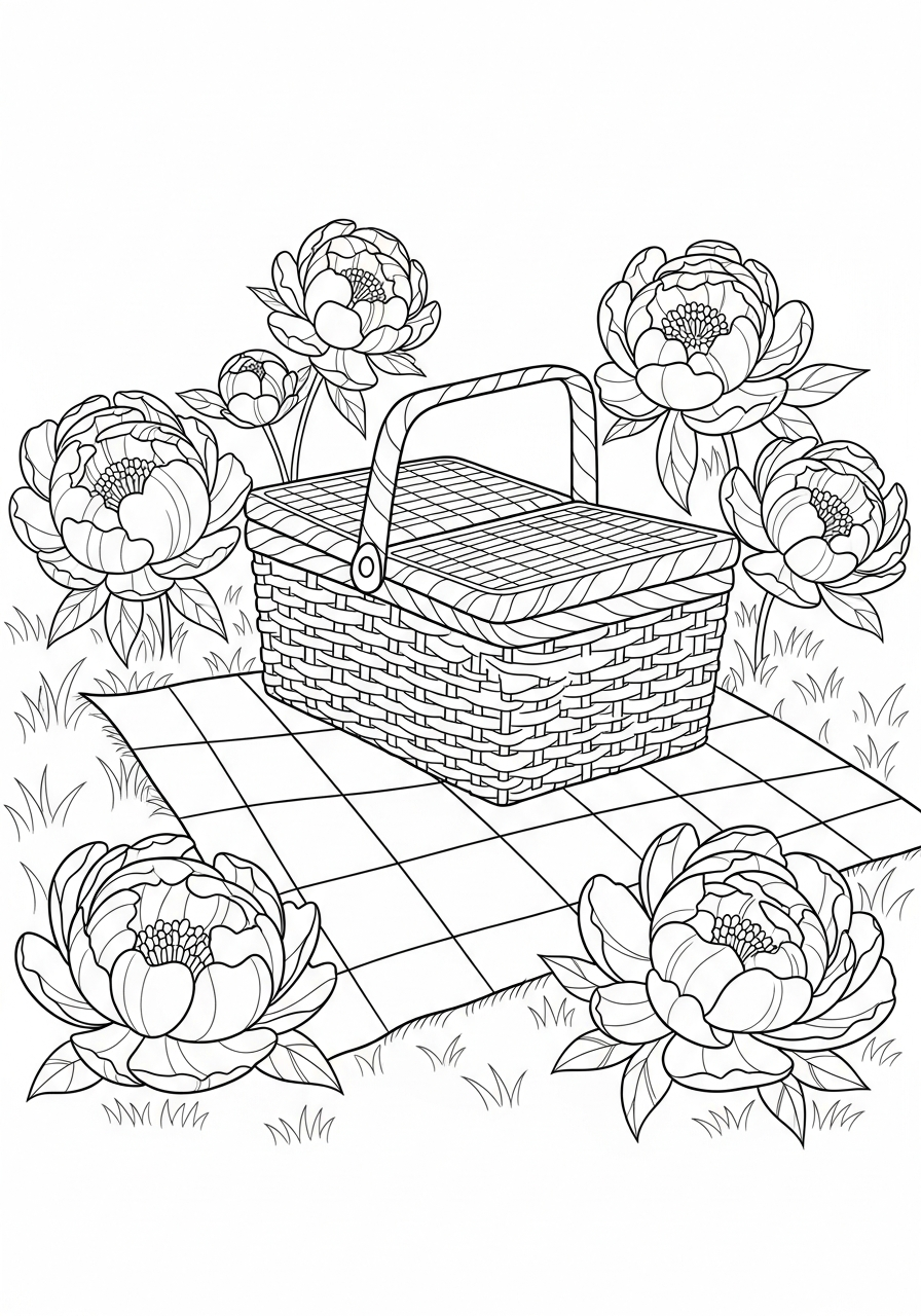 Peonia 3 disegno peonia da colorare e stampare