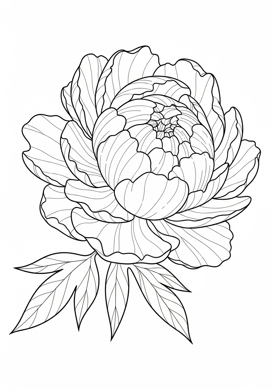 Peonia 19 disegni da stampare e colorare peonia