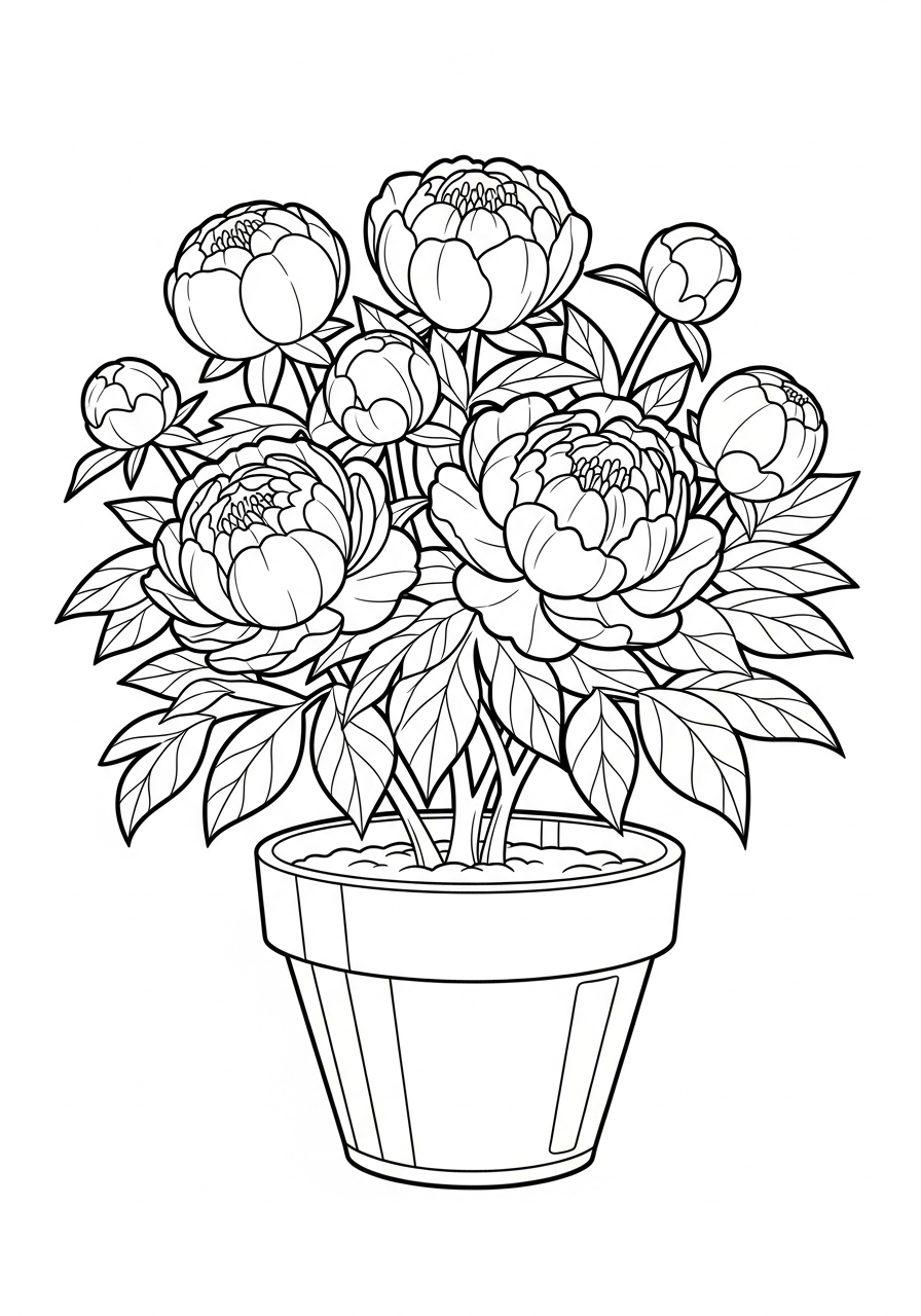 Peonia 13 disegni da colorare gratis peonia