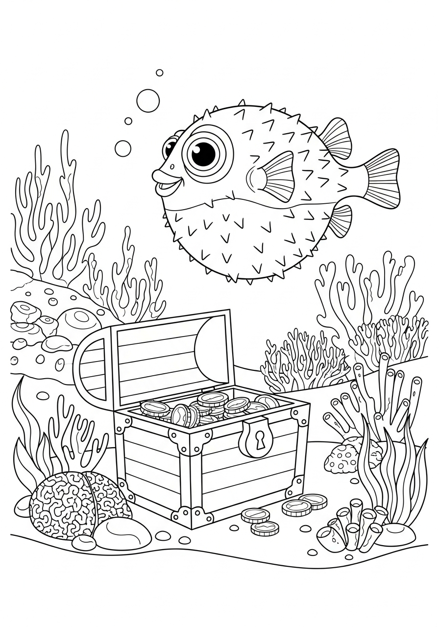 Pesce palla 13 disegno pesce palla da colorare e stampare