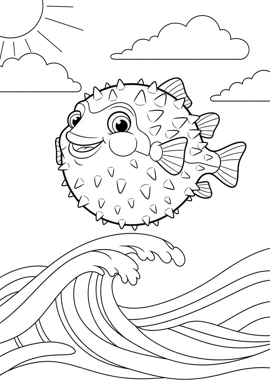 Pesce palla 8 pesce palla da colorare e stampare pdf