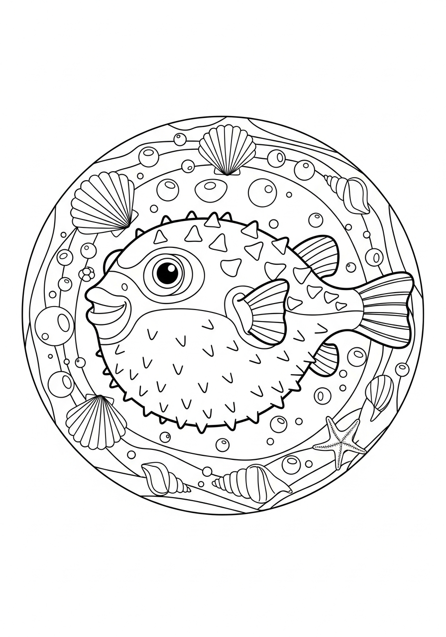 Pesce palla 5 disegni da colorare pesce palla