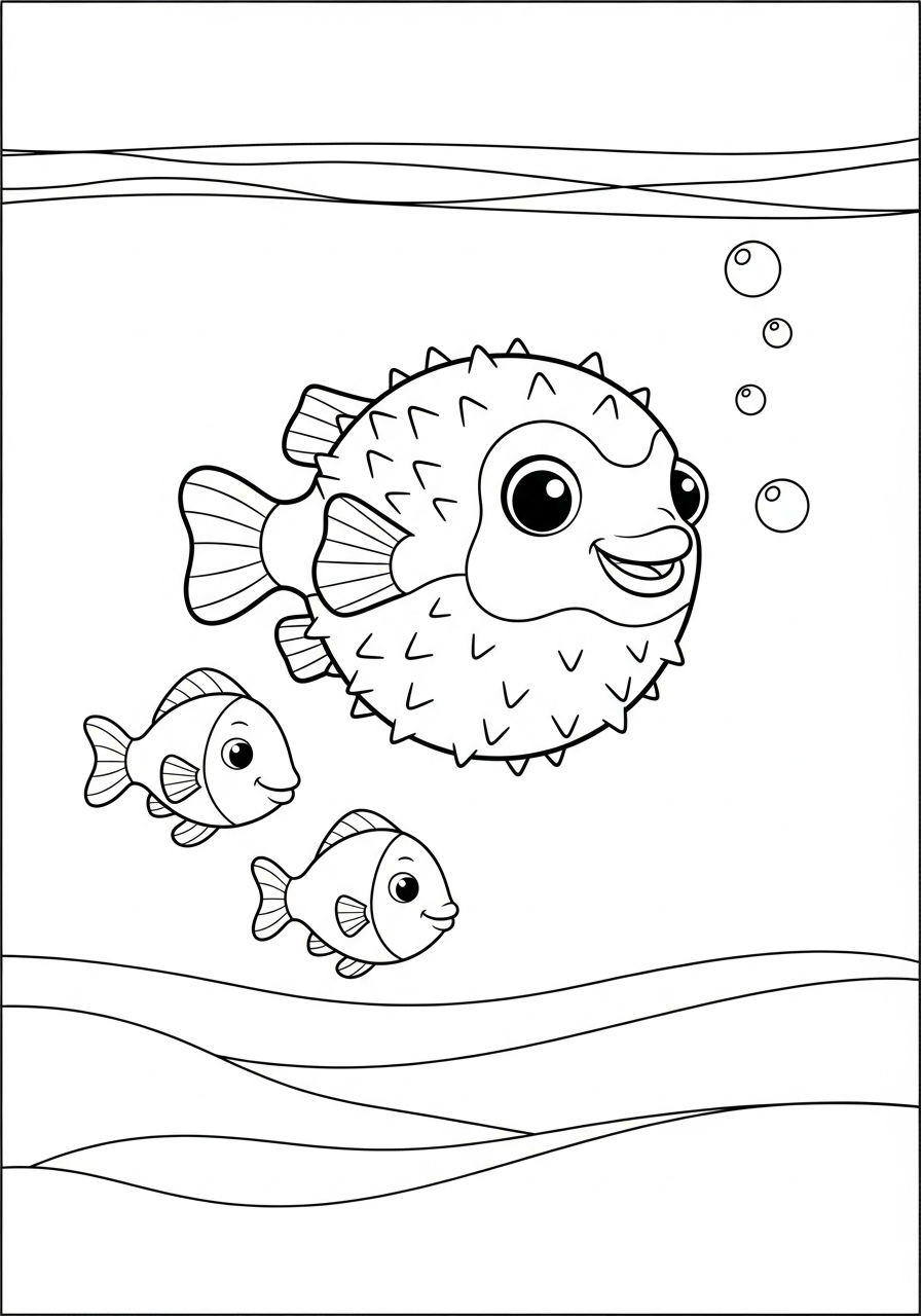 Pesce palla 21 disegno pesce palla da colorare per bambini