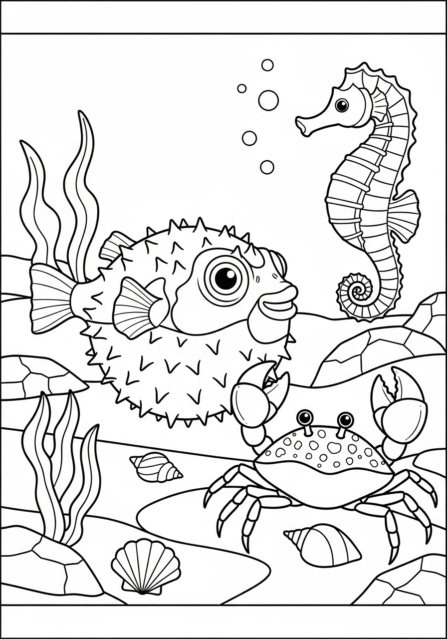 Pesce palla 2 disegni da colorare per bambini pdf pesce palla