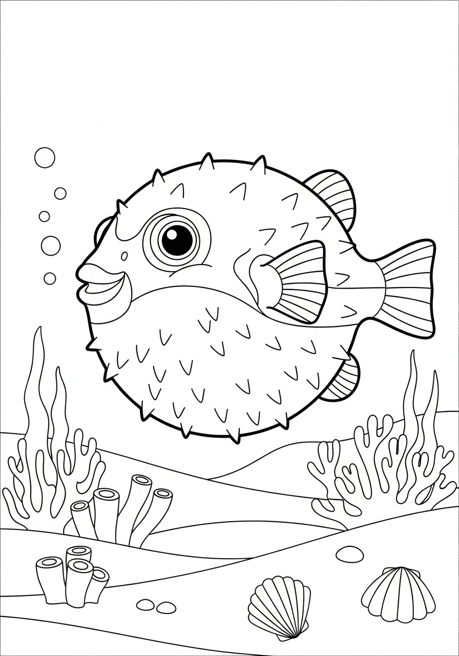 Pesce palla 19 disegni di pesce palla da colorare da stampare