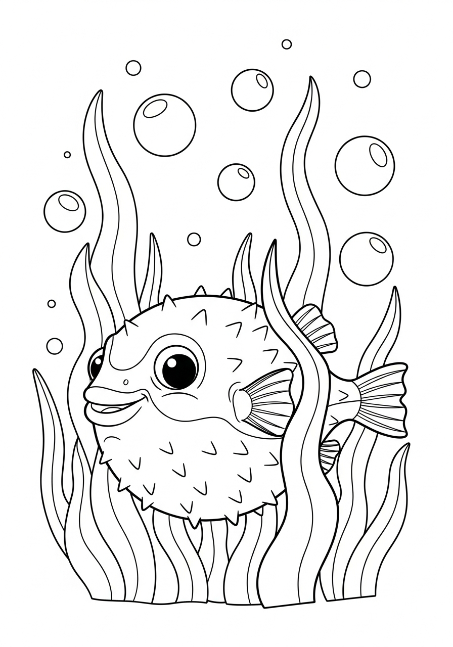 Pesce palla 16 disegni di pesce palla da colorare 1