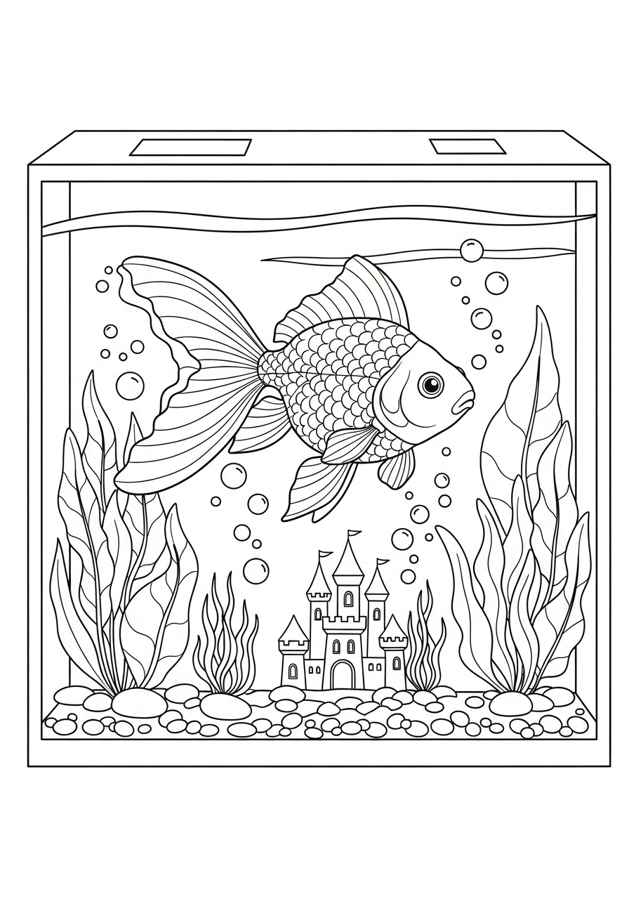 pesce rosso disegni da colorare per bambini maschi