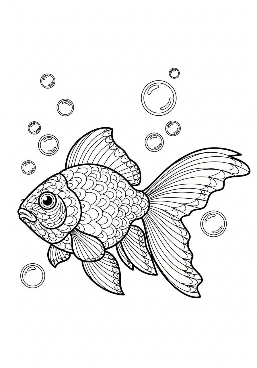 disegni di pesce rosso da colorare per bambini 1