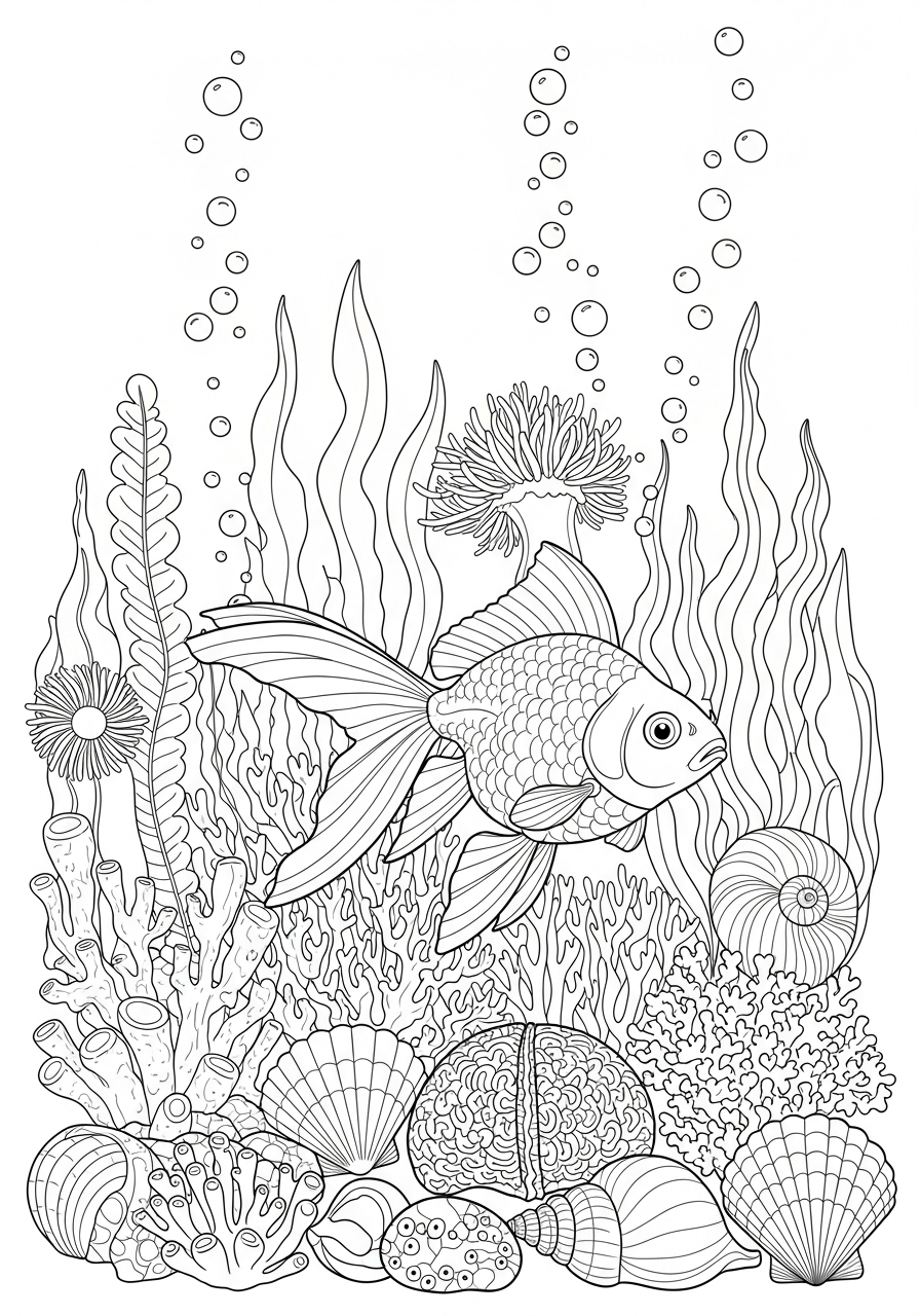 immagini di pesce rosso da colorare e stampare