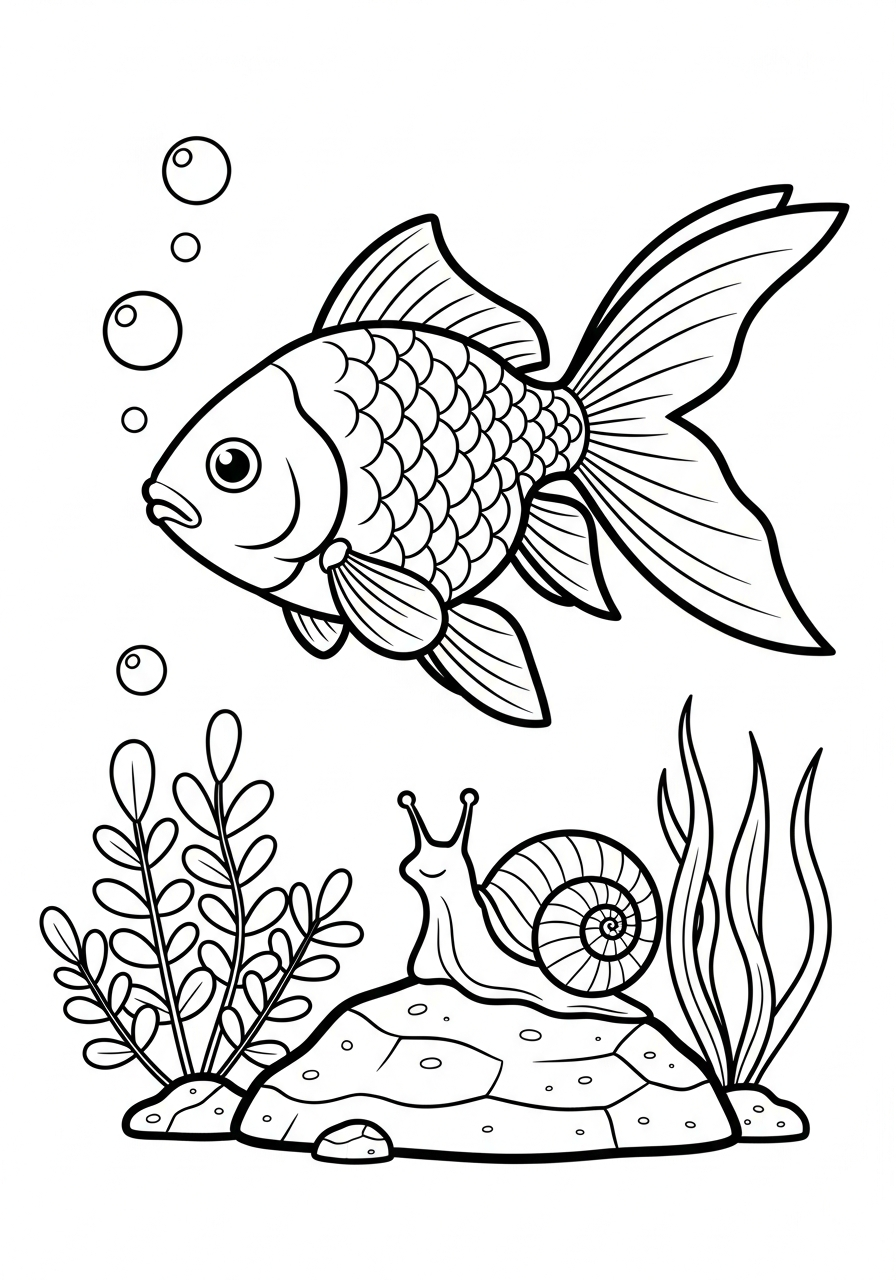 pesce rosso da colorare e stampare gratis