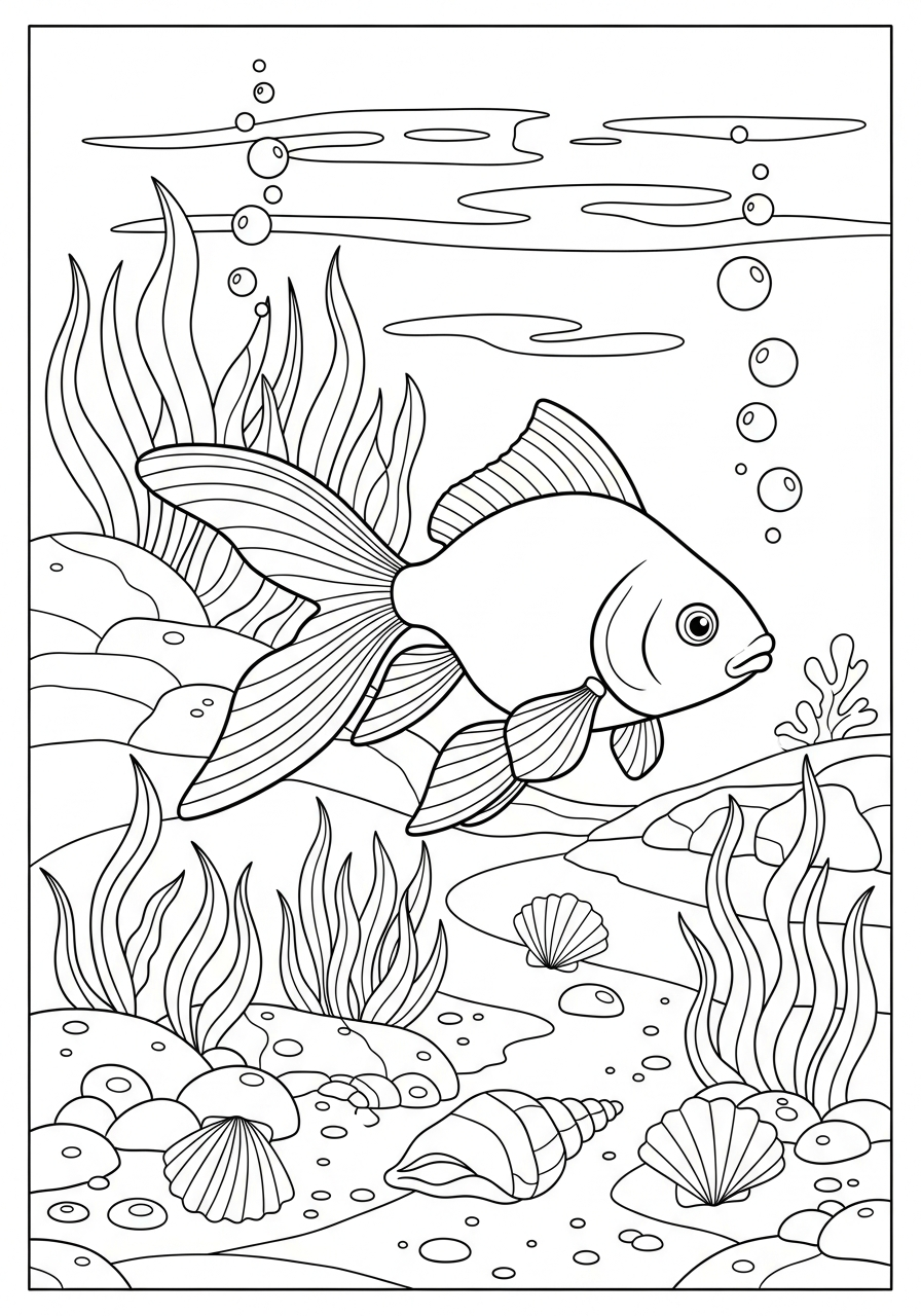 disegni di pesce rosso da colorare per bambini