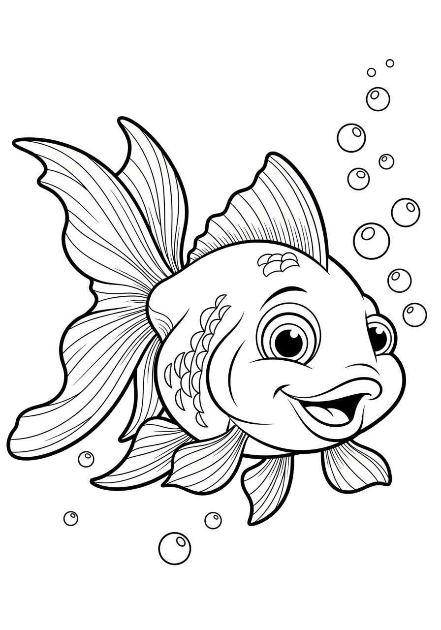disegni da colorare pesce rosso per bambini