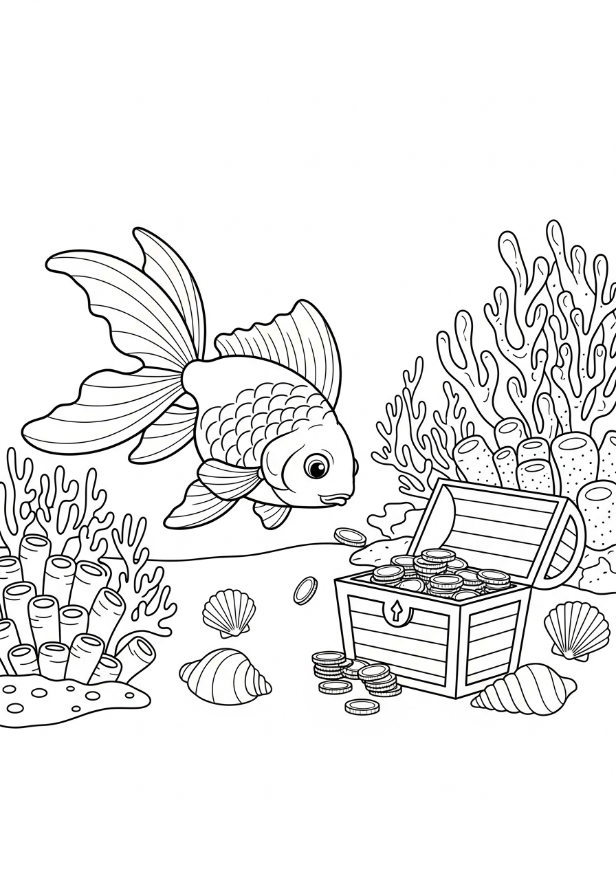 disegni pesce rosso da colorare per bambini