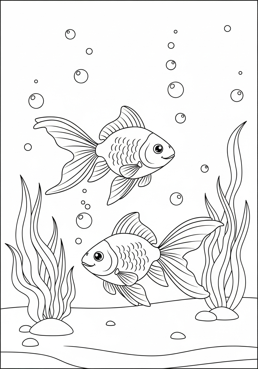 pesce rosso da colorare bambini