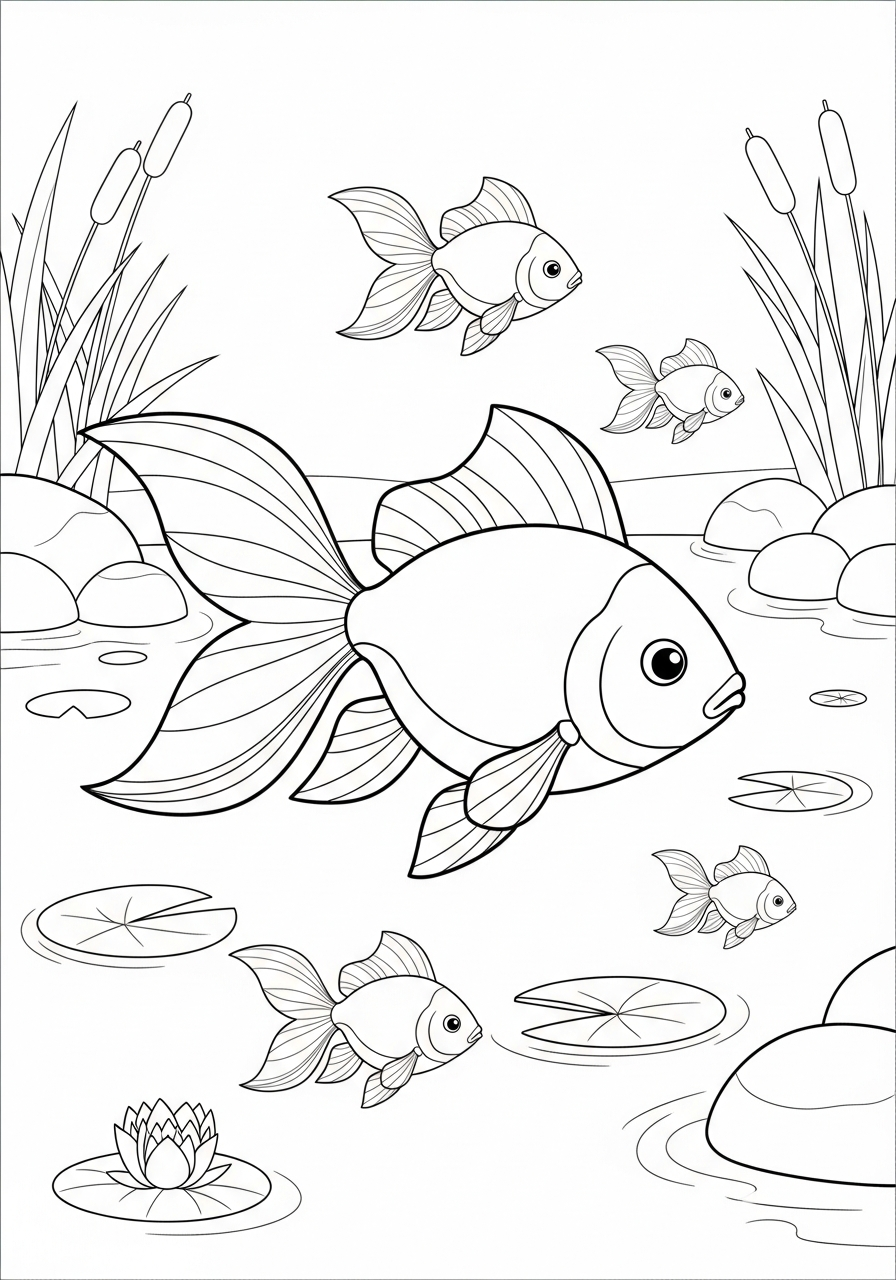 pesce rosso immagini da colorare per bambini