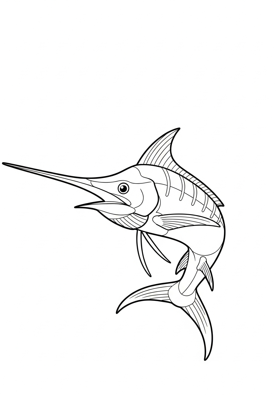 disegni da stampare e colorare pesce spada 1