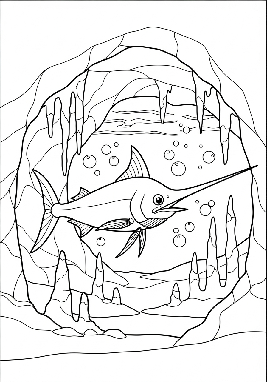 pesce spada da colorare bambini