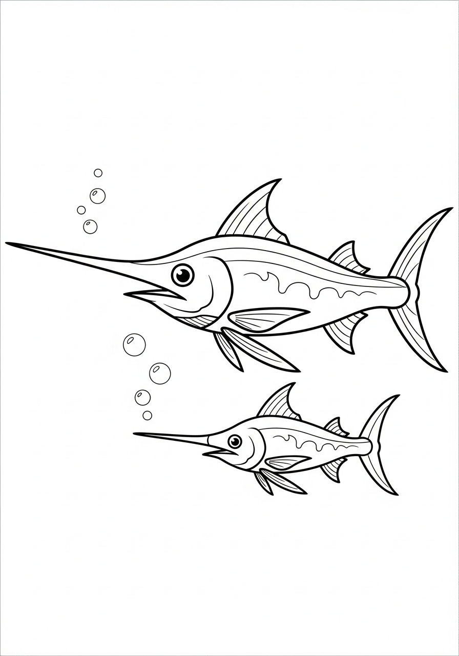 pesce spada disegni da colorare per bambini maschi