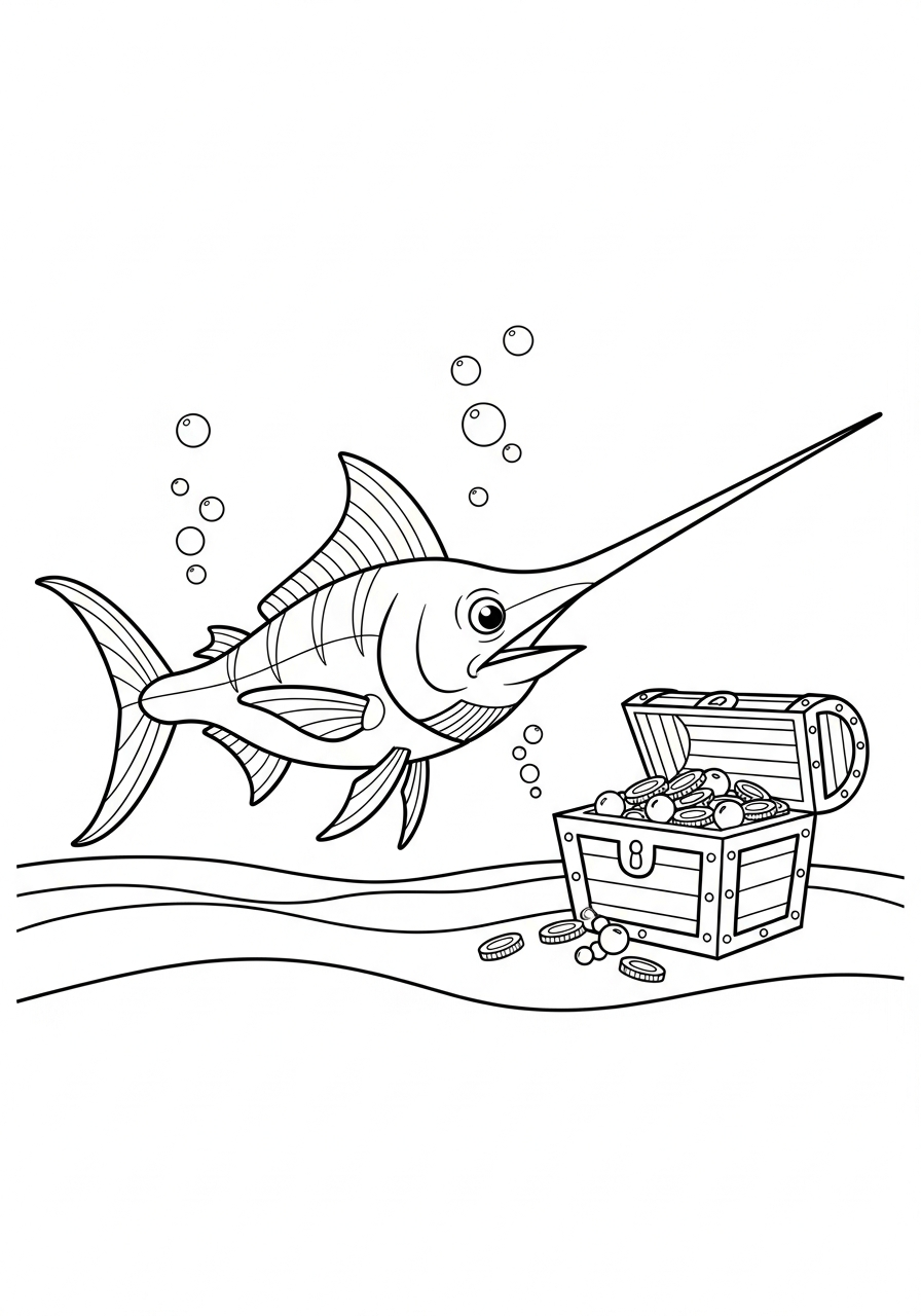 pdf stampare pesce spada da colorare