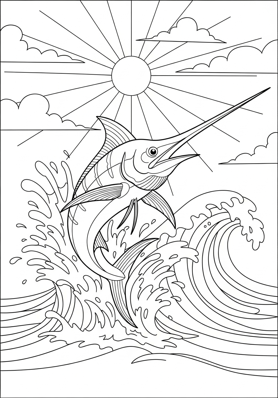 immagini pesce spada da colorare e stampare