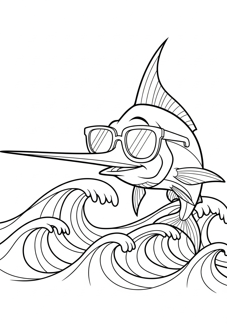 disegni da colorare pesce spada da stampare